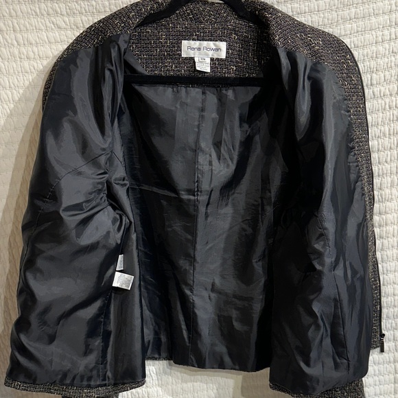 Rena Rowan Tweed Blazer Wool Nylon Silk Blend Zip Front Plus Size 22W - Picture 7 of 7